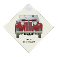 MG TD 1949-51 Car Window Hanging Sign